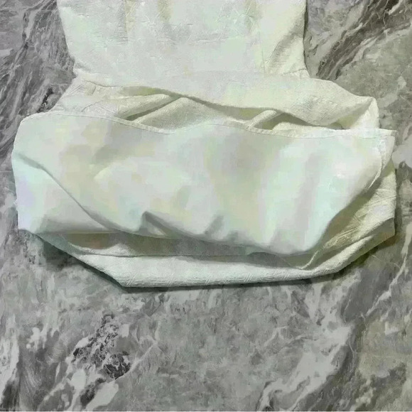 KENSIE TEXTURED FIT AND FLARE DRESS WHITE SMALL BEACH BOHO SUMMER VACATION - Picture 10 of 12